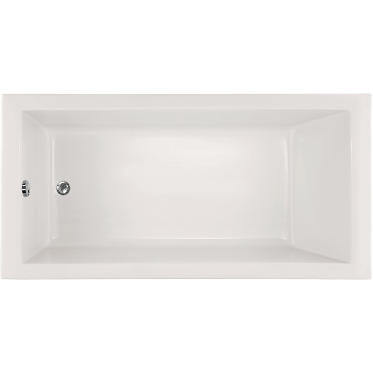 Lacey 66'' x 36'' White Acrylic Drop-In Soaking Bathtub