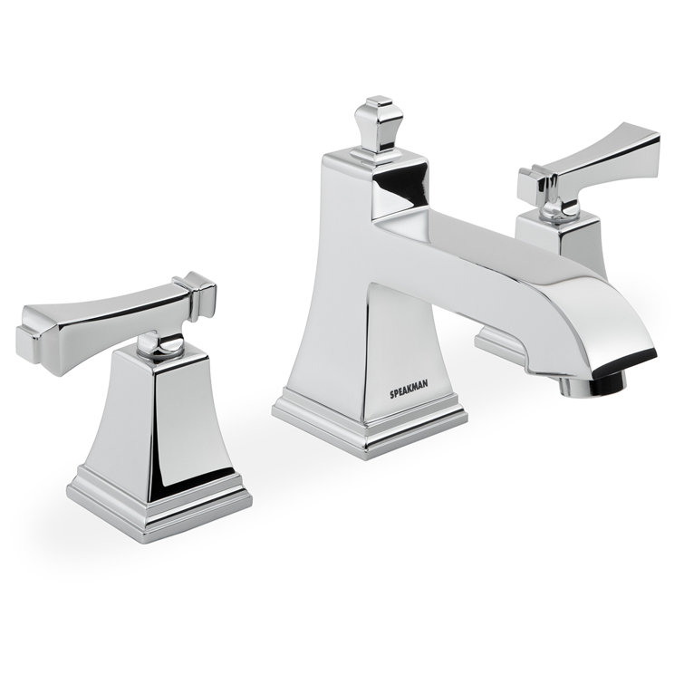 Rainier Square Chrome 8 in. Widespread Polished Bathroom Faucet