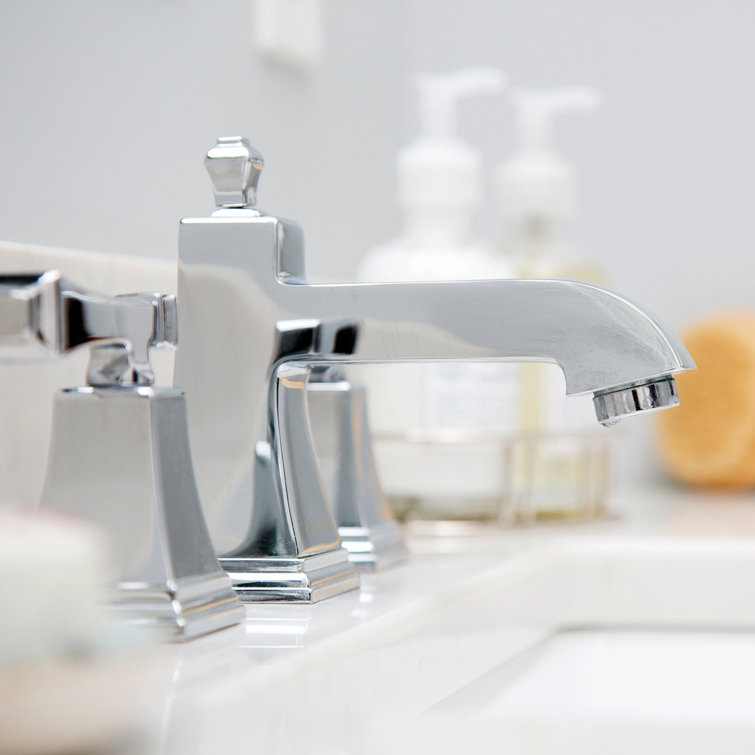 Rainier Square Chrome 8 in. Widespread Polished Bathroom Faucet