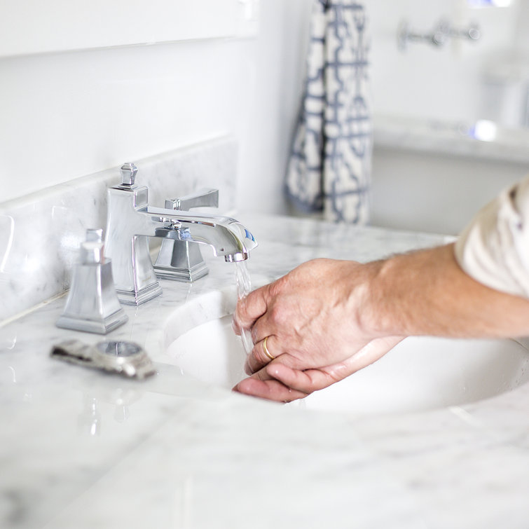 Rainier Square Chrome 8 in. Widespread Polished Bathroom Faucet