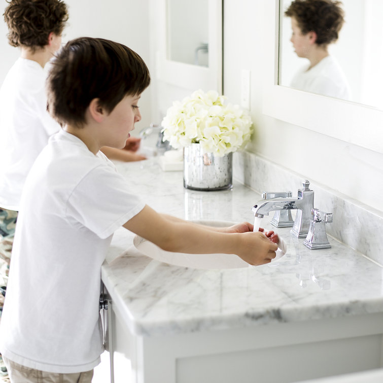 Rainier Square Chrome 8 in. Widespread Polished Bathroom Faucet