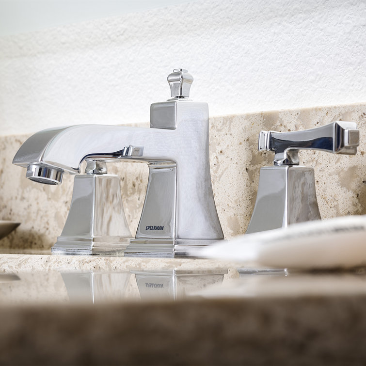 Rainier Square Chrome 8 in. Widespread Polished Bathroom Faucet