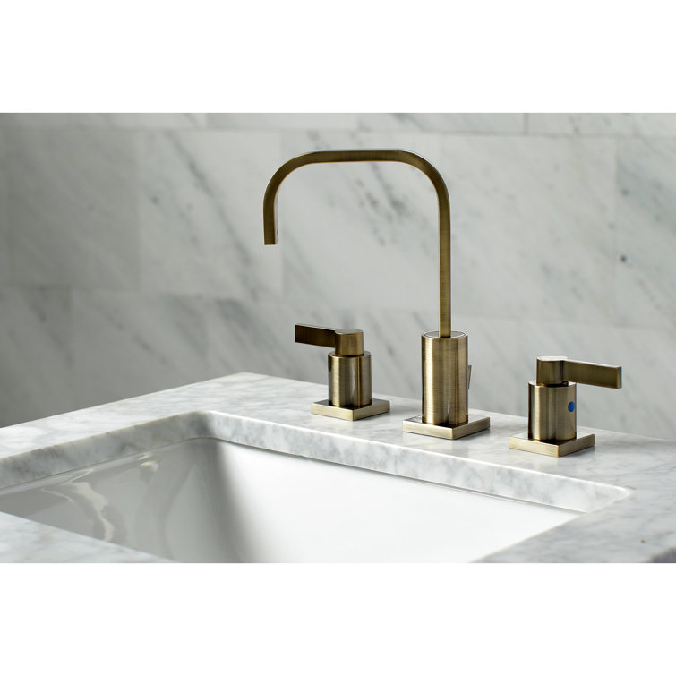 NuvoFusion Antique Brass Ergonomic Widespread Bathroom Faucet