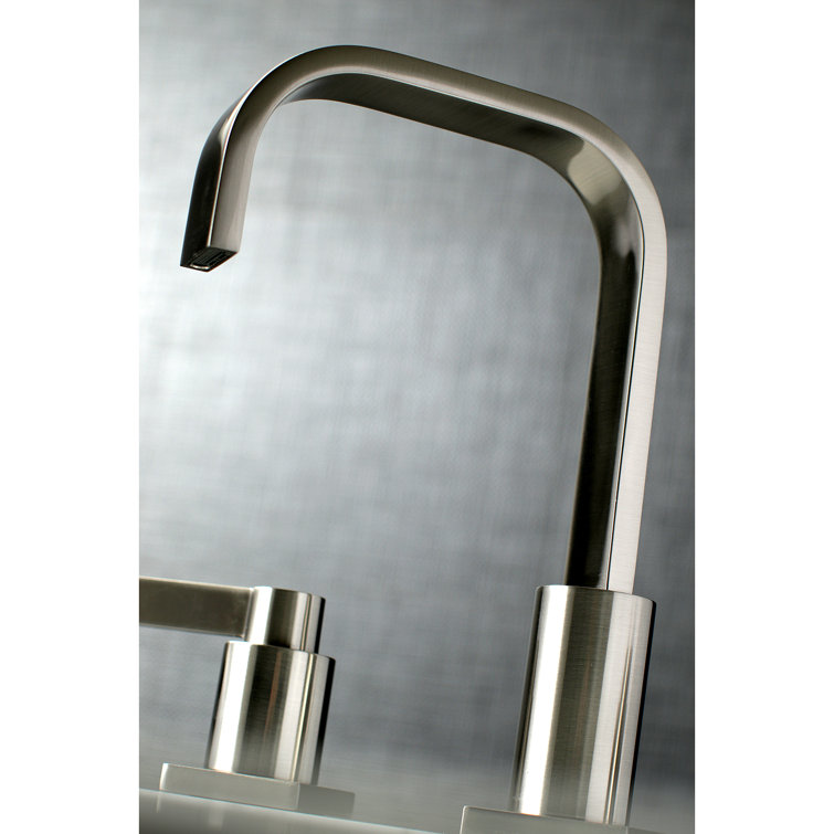 Brushed Nickel Modern Widespread Bathroom Faucet with Pop-Up Drain