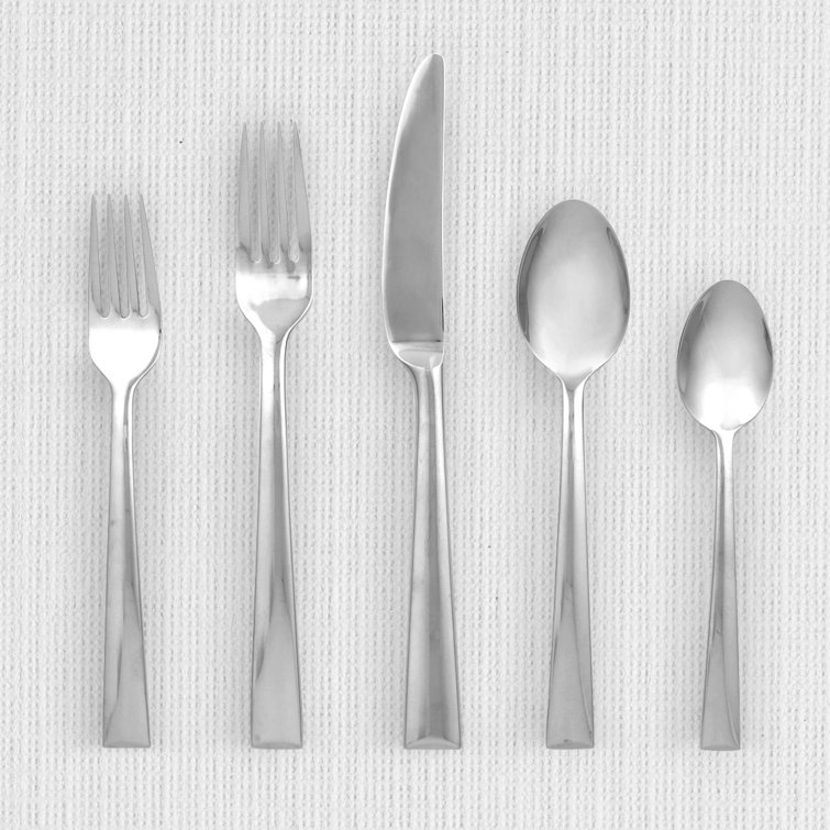 Modern Stainless Steel 5-Piece Tarnish Resistant Flatware Set