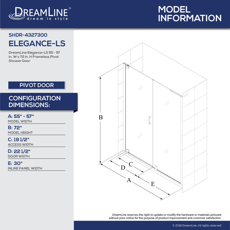 Matte Black Frameless Pivot Shower Door with ClearMax Technology