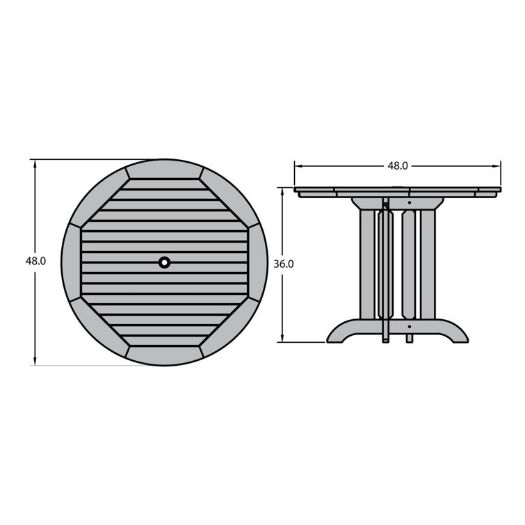 Black Round Counter Height Outdoor Dining Table with Umbrella Hole
