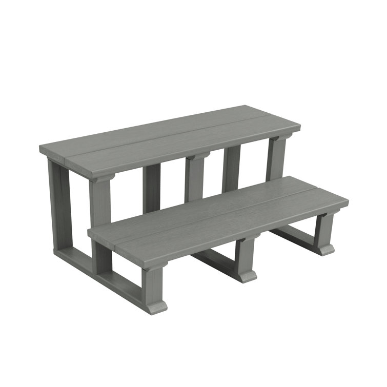 Coastal Teak Poly Lumber Two Tier Hot Tub Steps