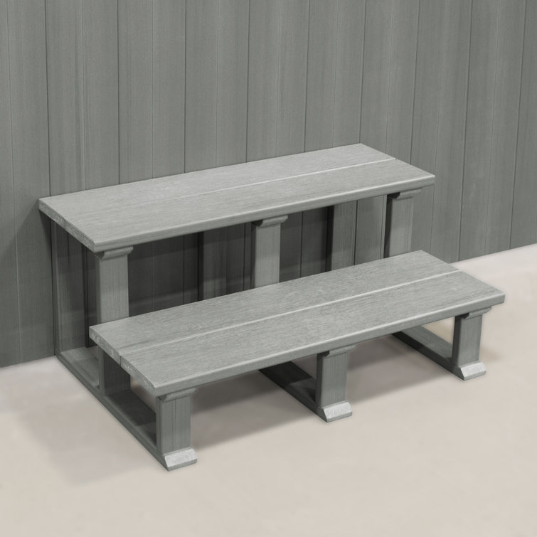 Coastal Teak Poly Lumber Two Tier Hot Tub Steps
