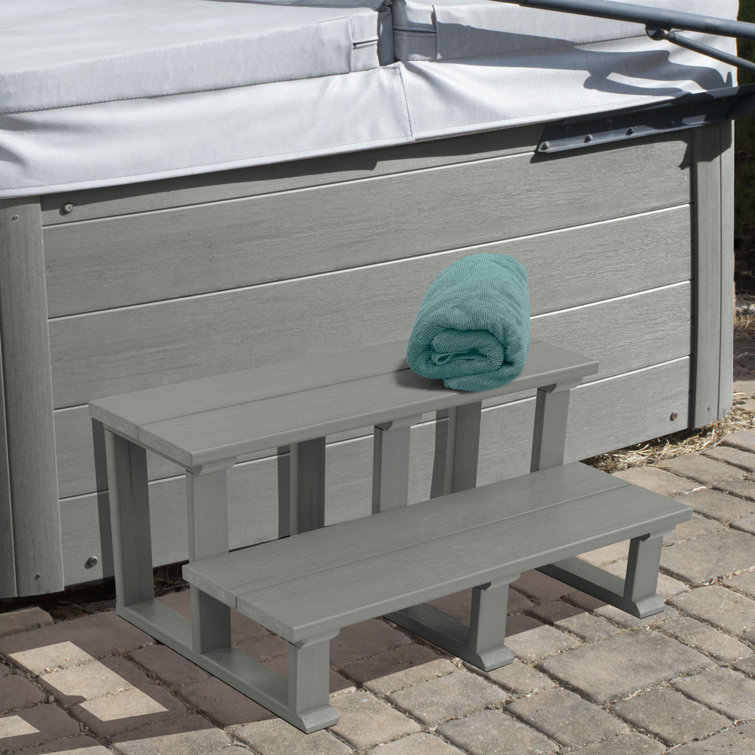 Coastal Teak Poly Lumber Two Tier Hot Tub Steps