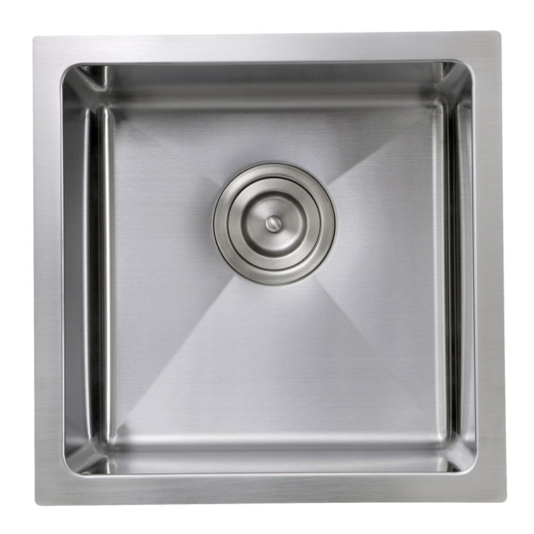 Pro Series 15'' Square Satin Stainless Steel Undermount Sink