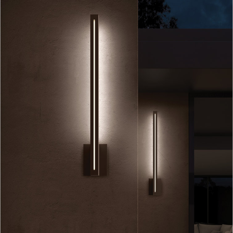 Textured Bronze 30" Dimmable LED Wall Sconce with Color Strip Options