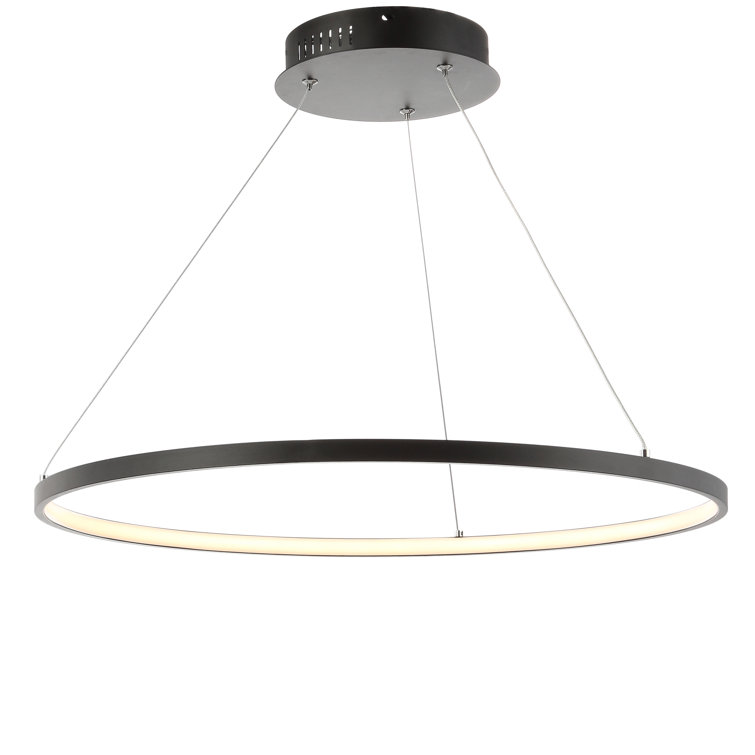 Brice Matte Black 23.75" Integrated LED Modern Drum Pendant
