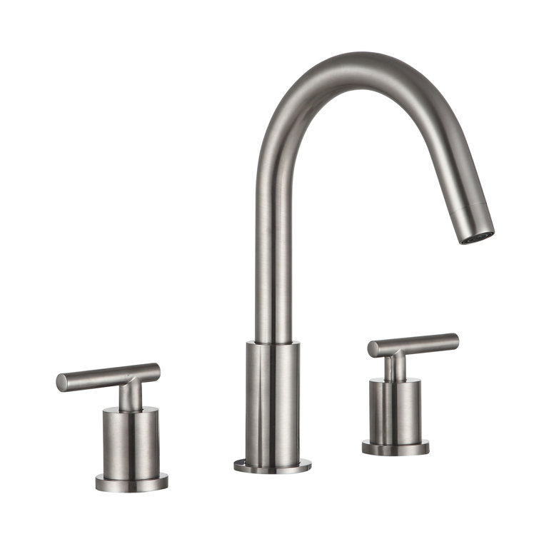 Roman Dual-Handle Brushed Nickel Bathroom Faucet