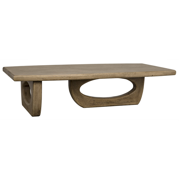 Retro Bleached Walnut Rectangular Coffee Table, 72"