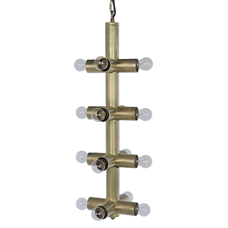 Antique Brass 16-Light Mini Chandelier