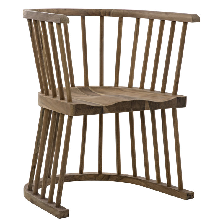 Bolah Black Barrel Chair with Teak Spindles