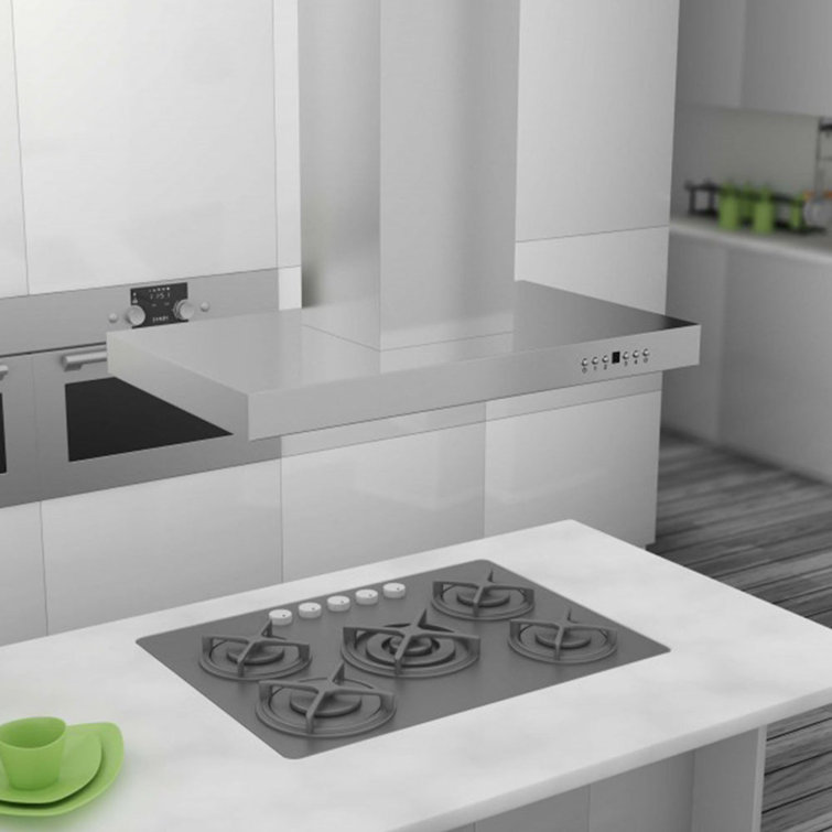 48-Inch Stainless Steel Convertible Island Mount Range Hood