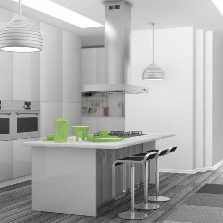 48-Inch Stainless Steel Convertible Island Mount Range Hood