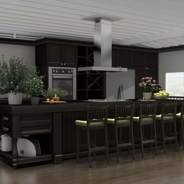 48-Inch Stainless Steel Convertible Island Mount Range Hood