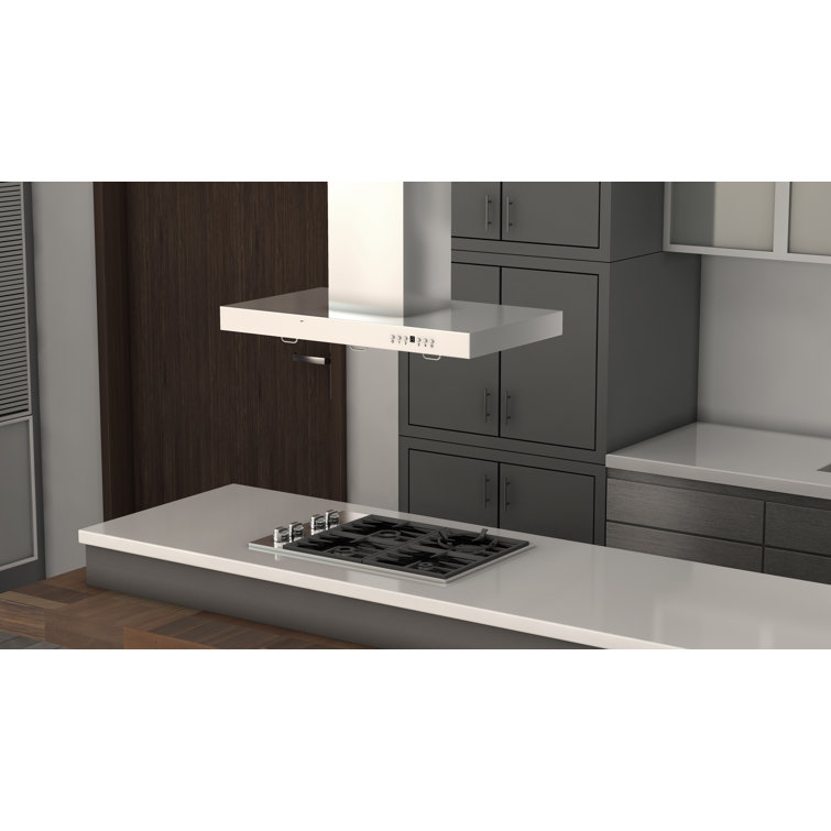 48-Inch Stainless Steel Convertible Island Mount Range Hood