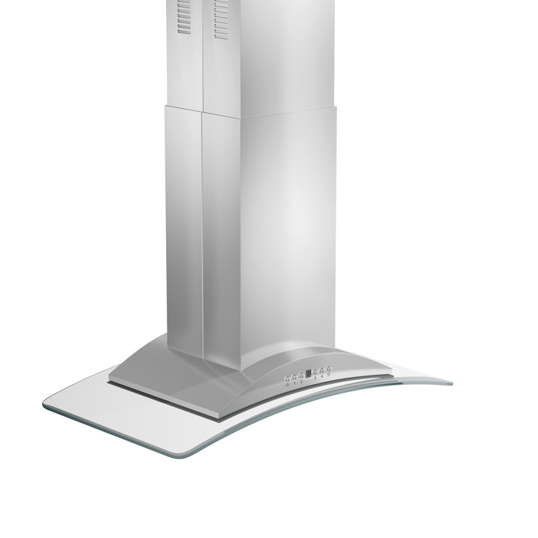 ZLINE 30 in. Convertible Vent Isl& Mount Range Hood in Stainless Steel & Glass (GL9i-30)