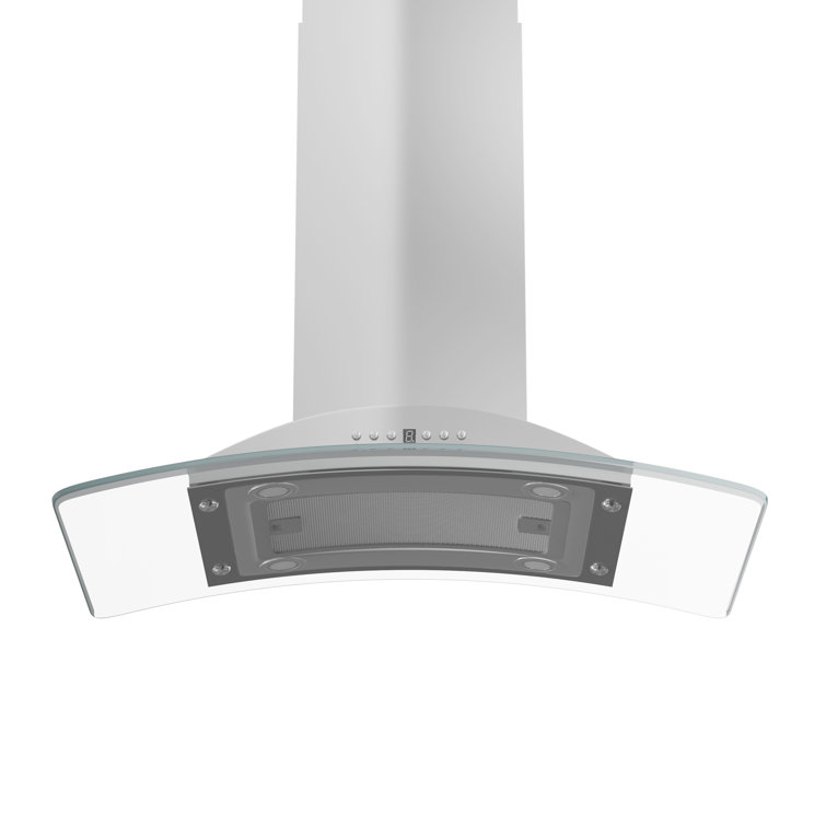 ZLINE 30 in. Convertible Vent Isl& Mount Range Hood in Stainless Steel & Glass (GL9i-30)
