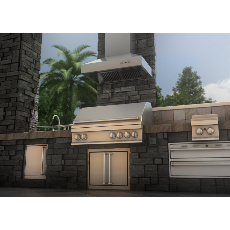 42-inch Stainless Steel Wall Mounted Range Hood with Charcoal Filter