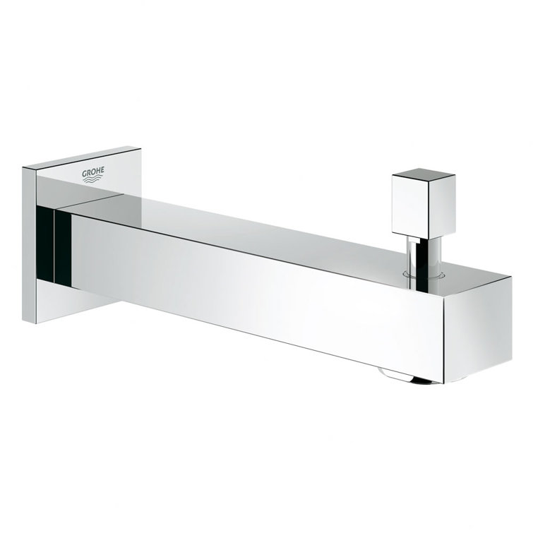 Modern Graphite Wall Mounted Tub Spout with Starlight Chrome Finish