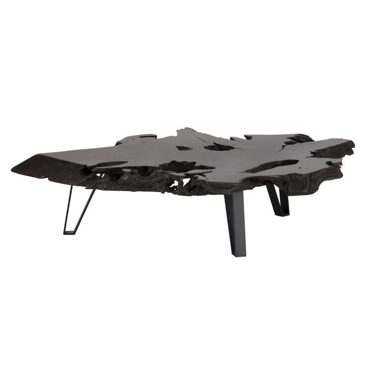 Teak Root and Black Iron Outdoor Coffee Table