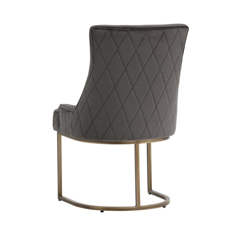 Piccolo Pebble Upholstered Faux Leather Dining Chair with Steel Legs