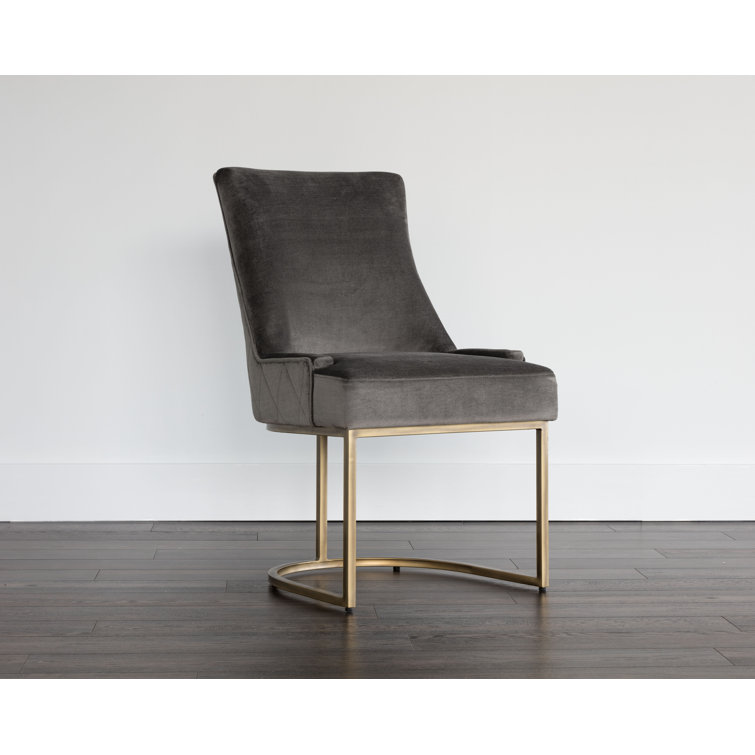 Piccolo Pebble Upholstered Faux Leather Dining Chair with Steel Legs