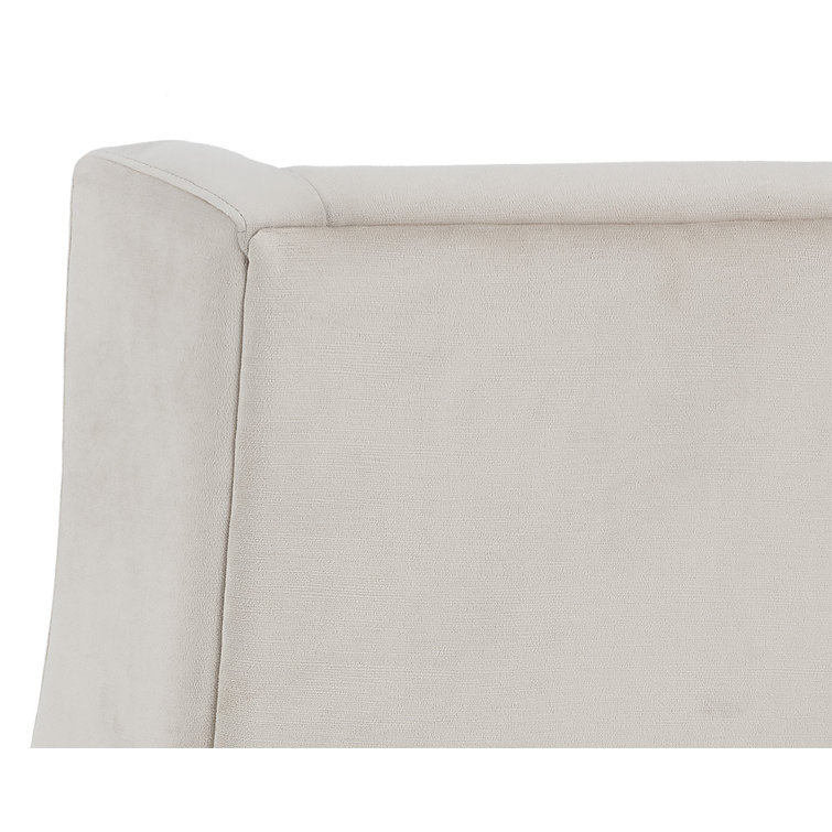 Elegant Wingback Upholstered Arm Chair in Piccolo Prosecco with Smoked Brown Legs
