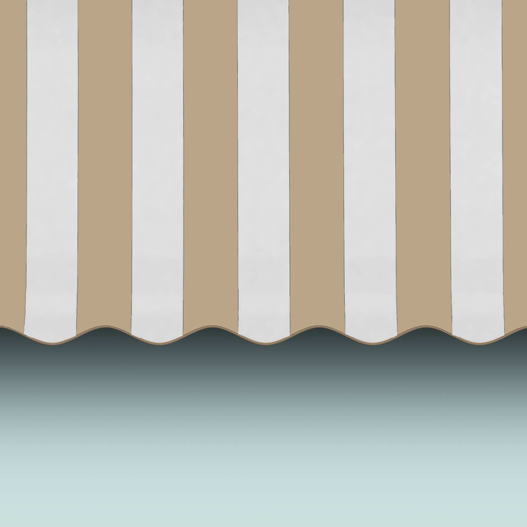 Cream Fabric Retractable Patio Awning with Aluminum Frame
