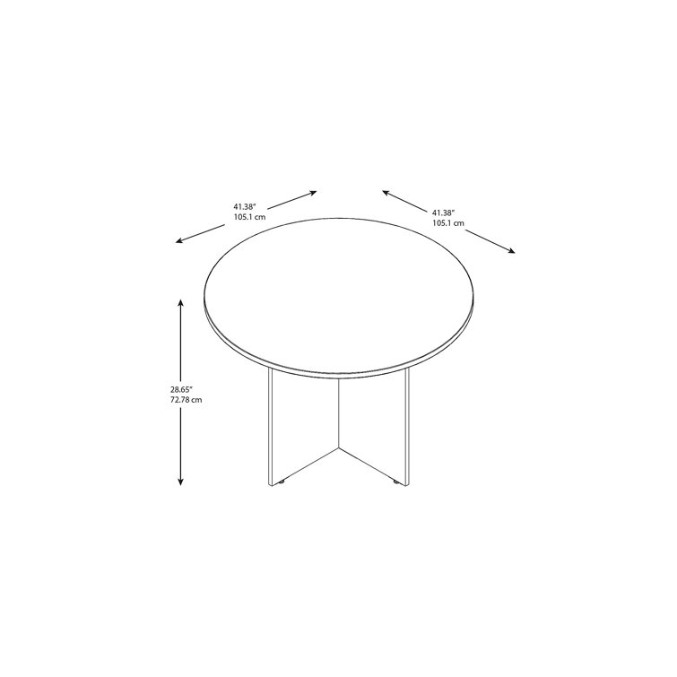 Mocha Cherry Round Engineered Wood Conference Table