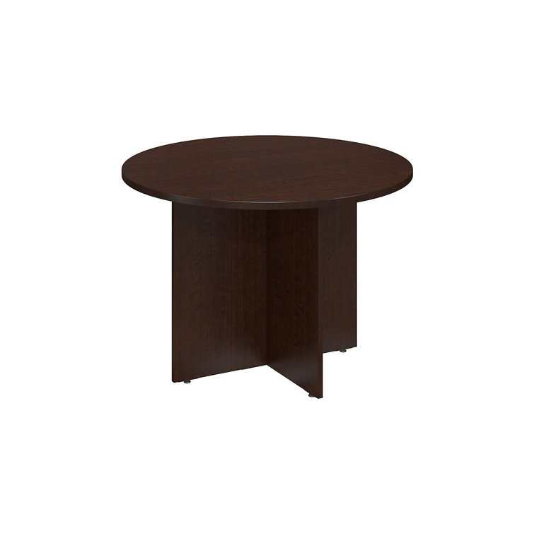 Mocha Cherry Round Engineered Wood Conference Table