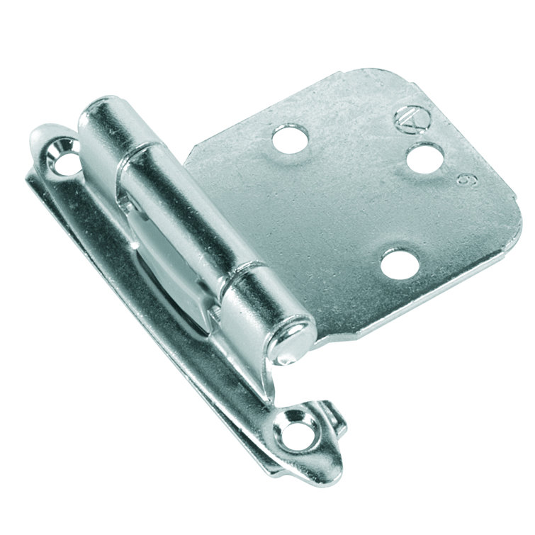 Satin Nickel Self-Closing Face Mount Cabinet Hinge