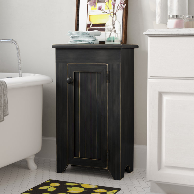 Old Black Pine Wood Distressed Accent Cabinet