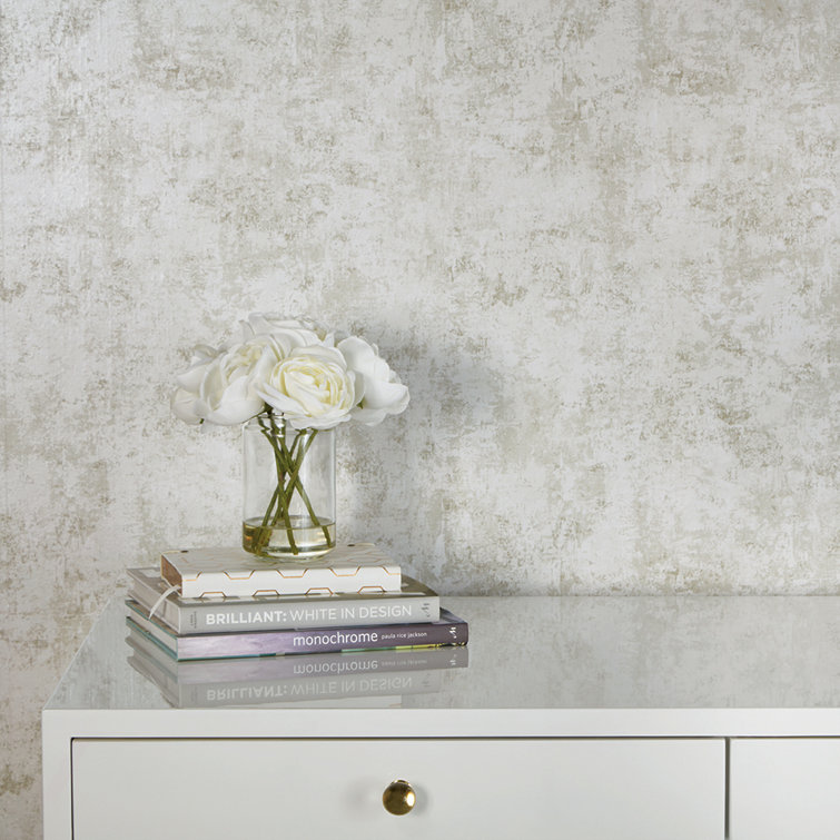 Pearl Leaf Distressed Gold Vinyl Peel and Stick Wallpaper Roll