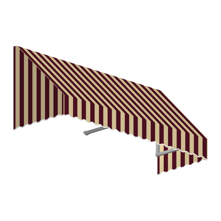 San Francisco Striped Blue and White Fabric Fixed Awning