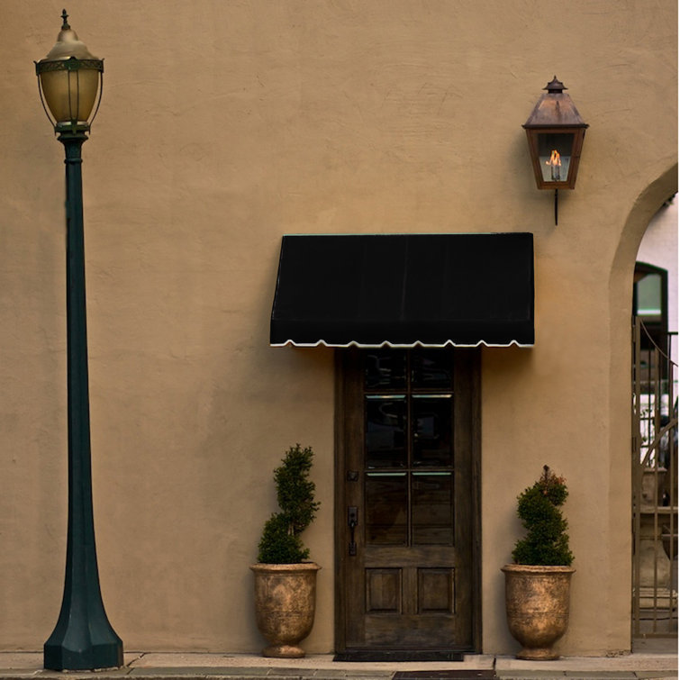 San Francisco Striped Blue and White Fabric Fixed Awning