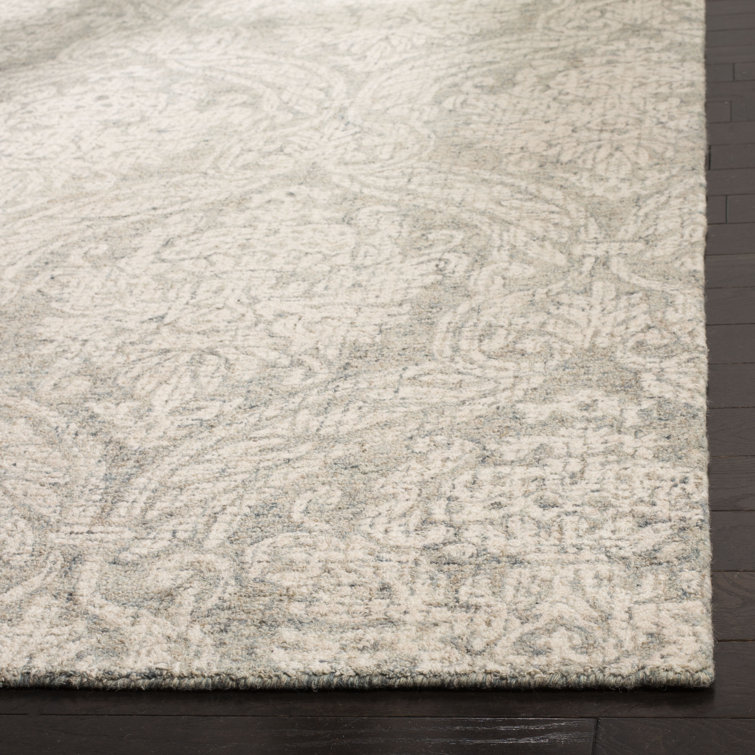 Harmony Abstract Hand-Tufted Wool Round Rug in Gray - 59"