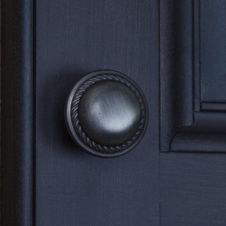 Satin Pewter Round Rope Cabinet Knobs with Mounting Hardware, 10 Pack