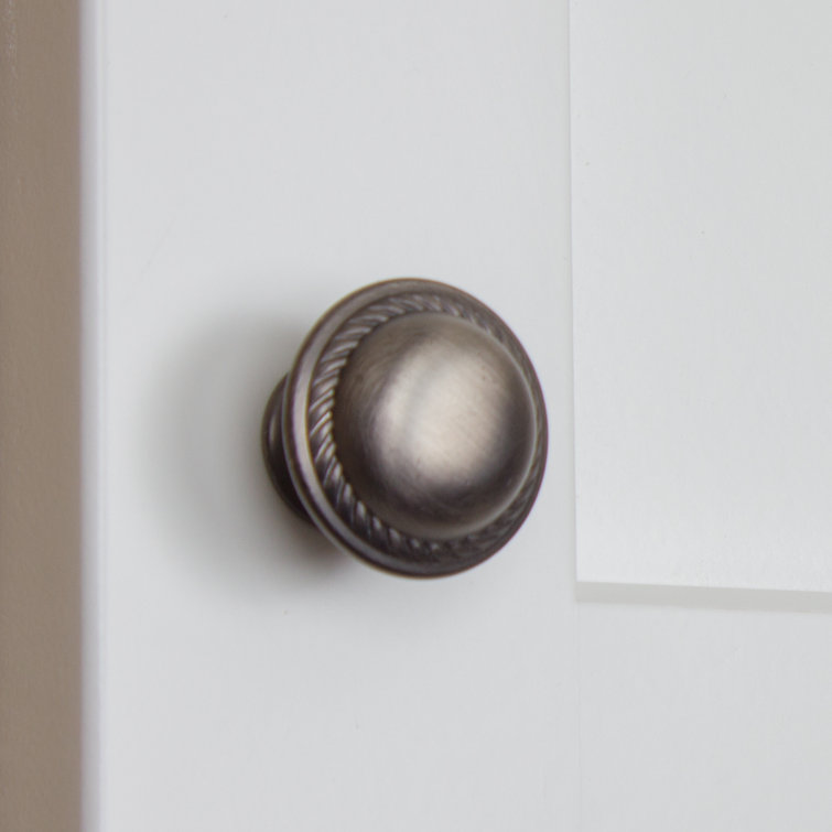 Satin Pewter Round Rope Cabinet Knobs with Mounting Hardware, 10 Pack