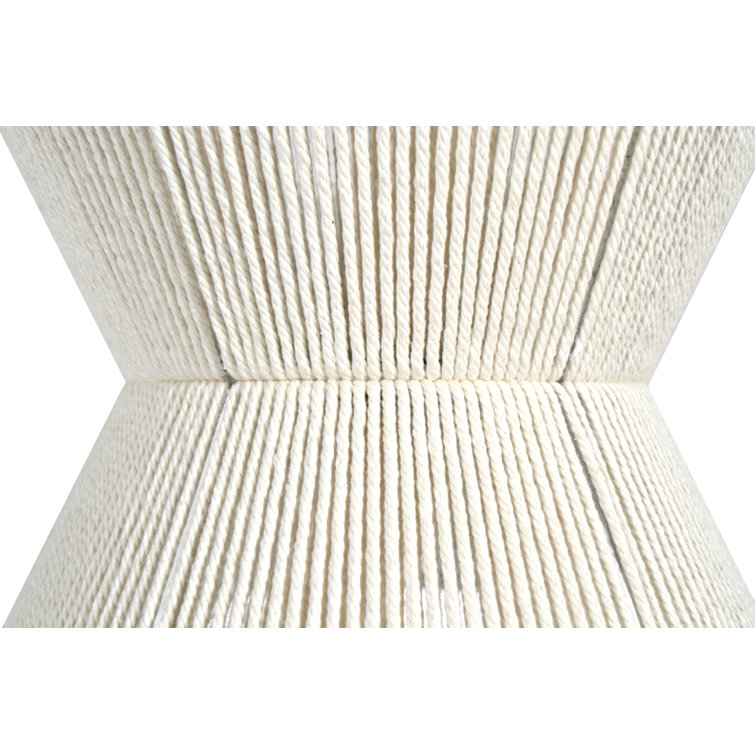 Gabby Hourglass Coastal Charm White Cotton Pendant Light