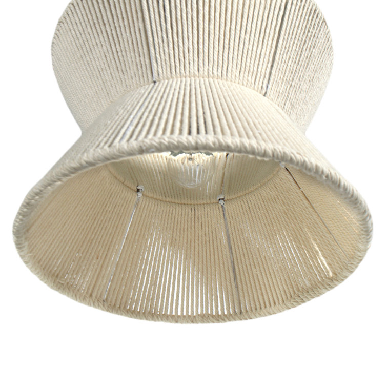 Gabby Hourglass Coastal Charm White Cotton Pendant Light