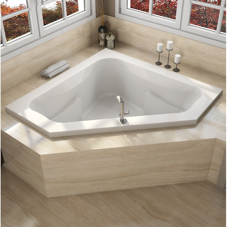 Signature 60" White Acrylic Corner Soaking Bathtub