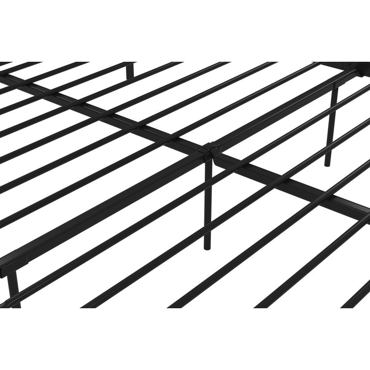 Marion Black Metal Queen Canopy Platform Bed with Headboard
