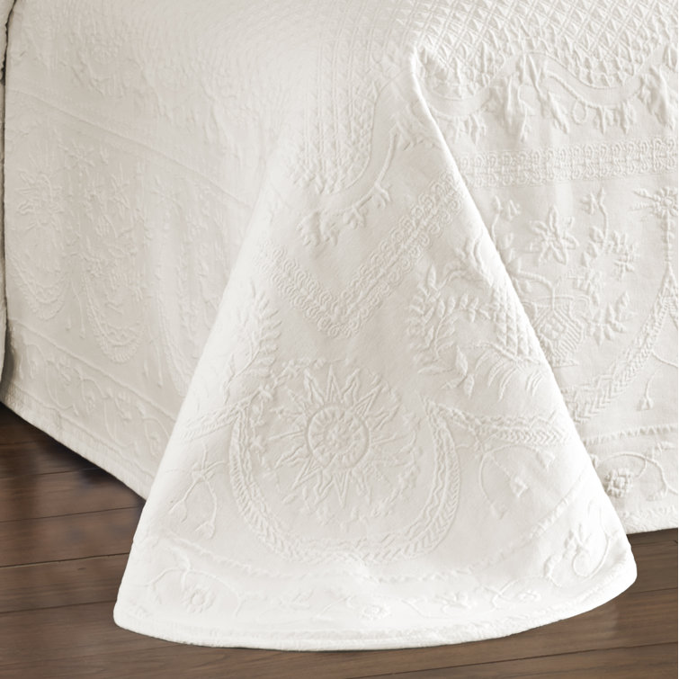 King Size Blue Cotton Reversible Bedspread