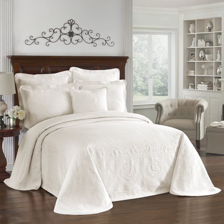 King Size Blue Cotton Reversible Bedspread